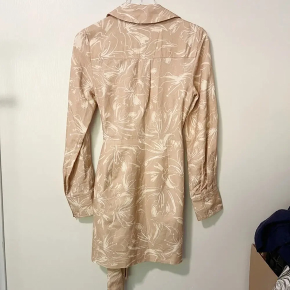 SIGNIFICANT OTHER Tamika Printed Linen-Blend‎ Wrap Dress size 4 - Picture 6 of 11